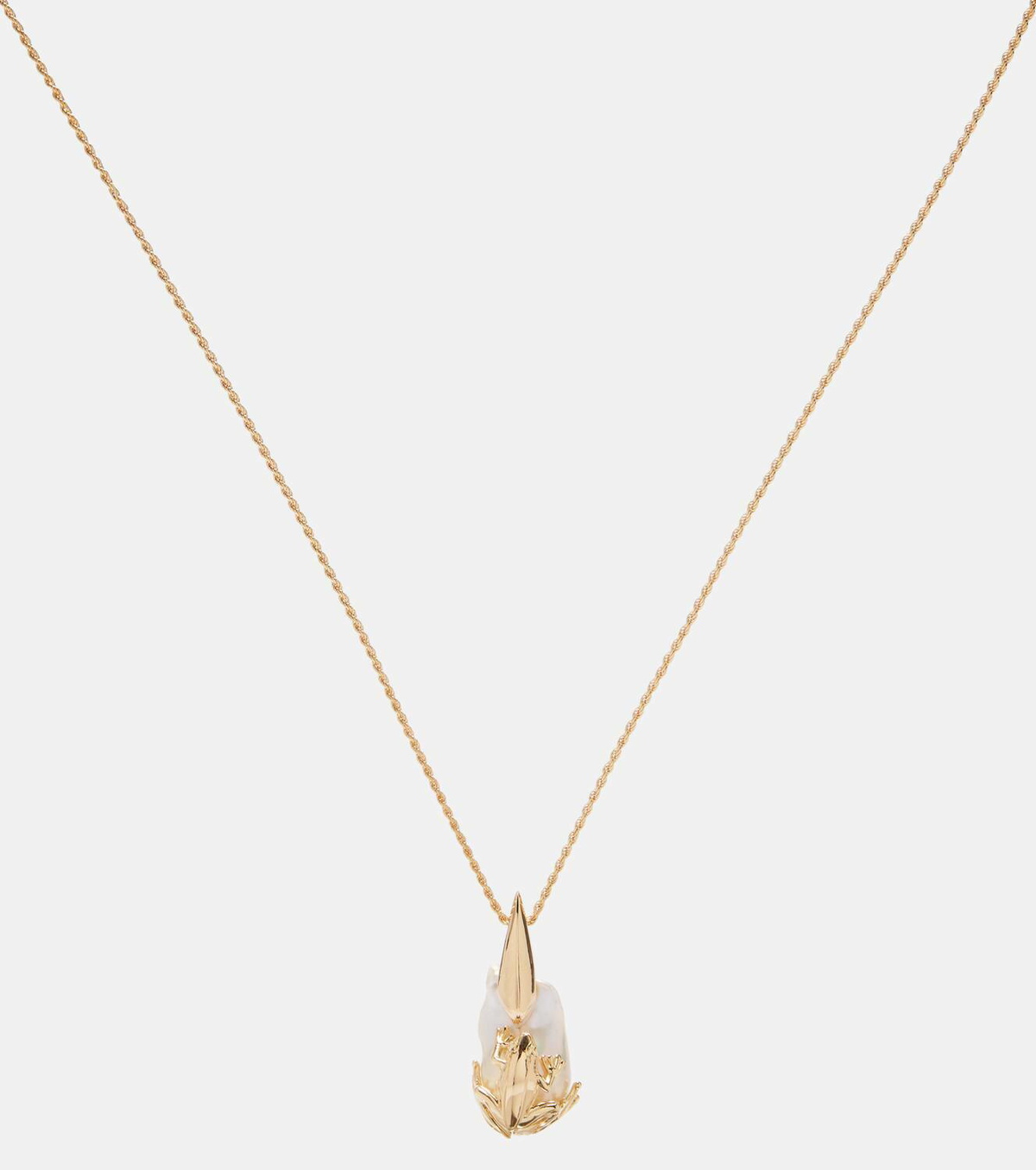 Bottega Veneta Rana embellished gold-plated necklace