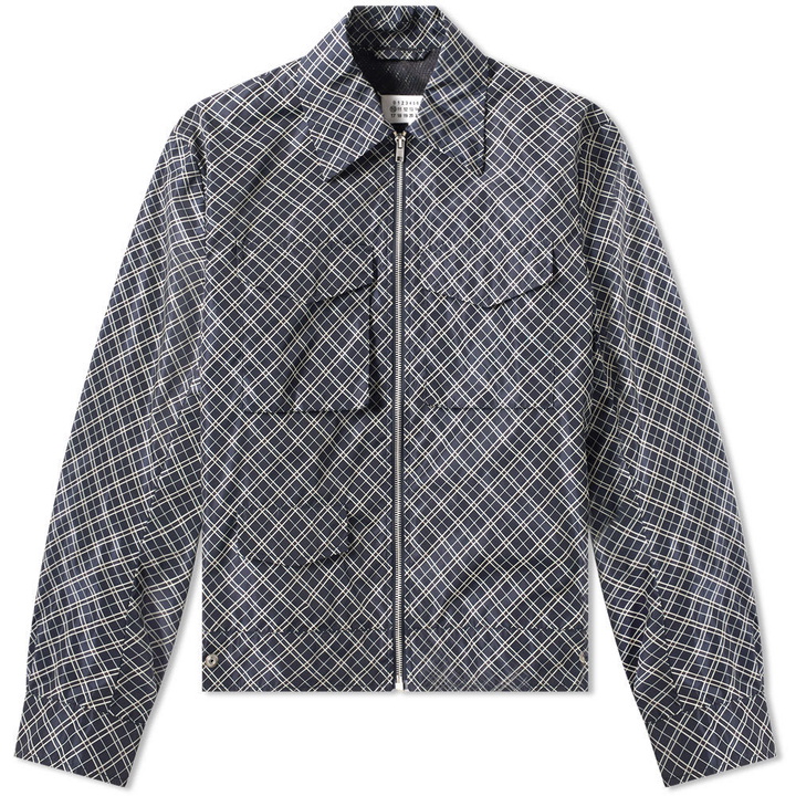 Photo: Maison Margiela 10 Check Nylon Zip Jacket Dark Blue