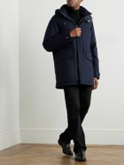 Zegna - Suede-Trimmed TECHMERINO™ Wool Hooded Down Parka - Blue
