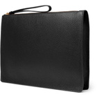 Versace - Logo-Detailed Full-Grain Leather Pouch - Men - Black