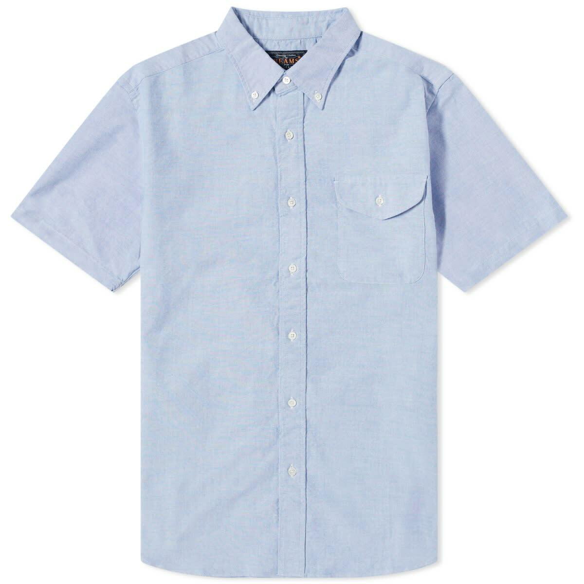 BEAMS PLUS B.D. Short Sleeve Oxford 2枚組 Beams Plus Men's BD Short Sleeve Oxford Shirt in Sax Beams Plus