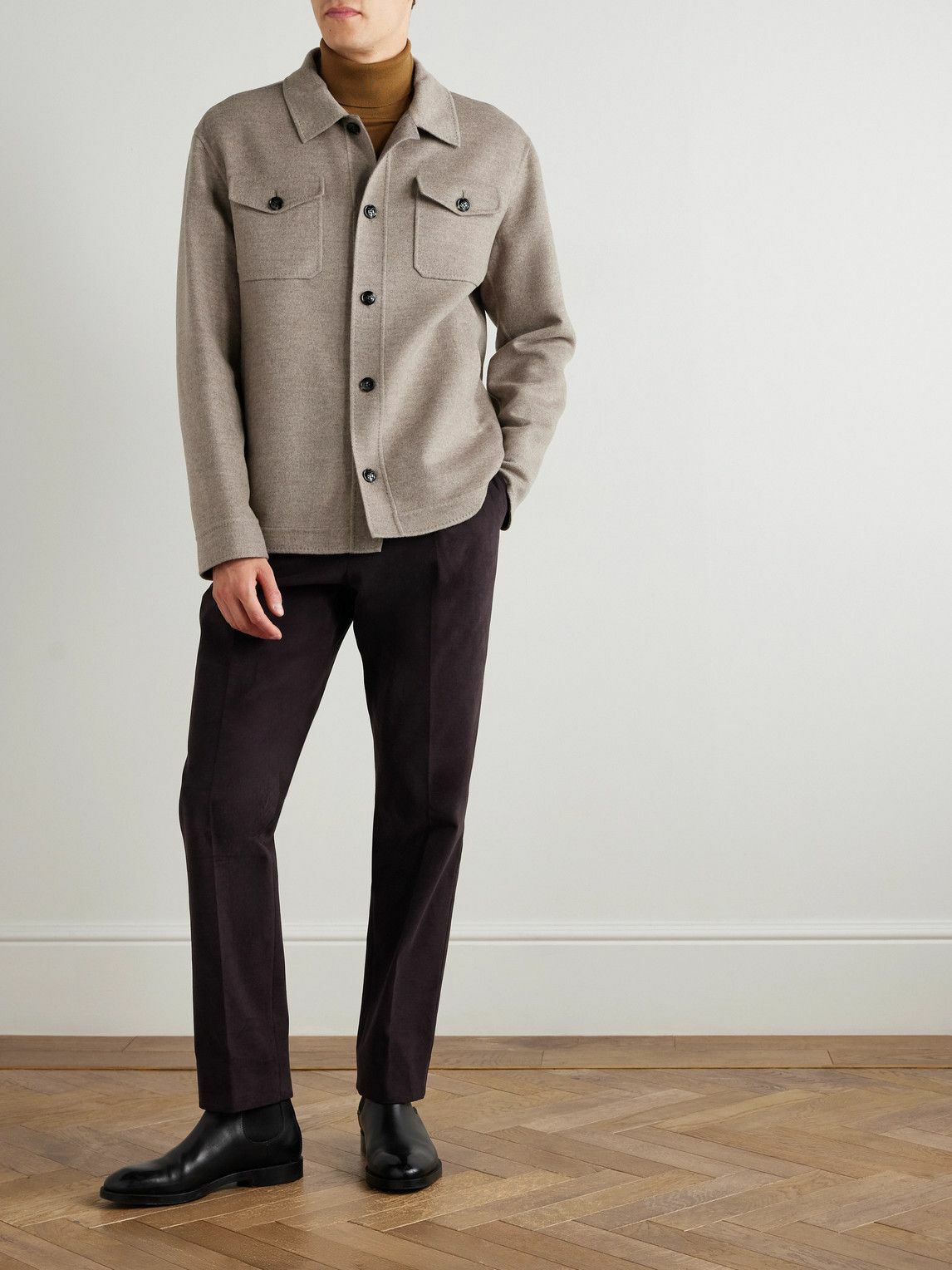 Kiton - Wool and Cashmere-Blend Overshirt - Neutrals