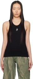 JW Anderson Black Embroidered Tank Top