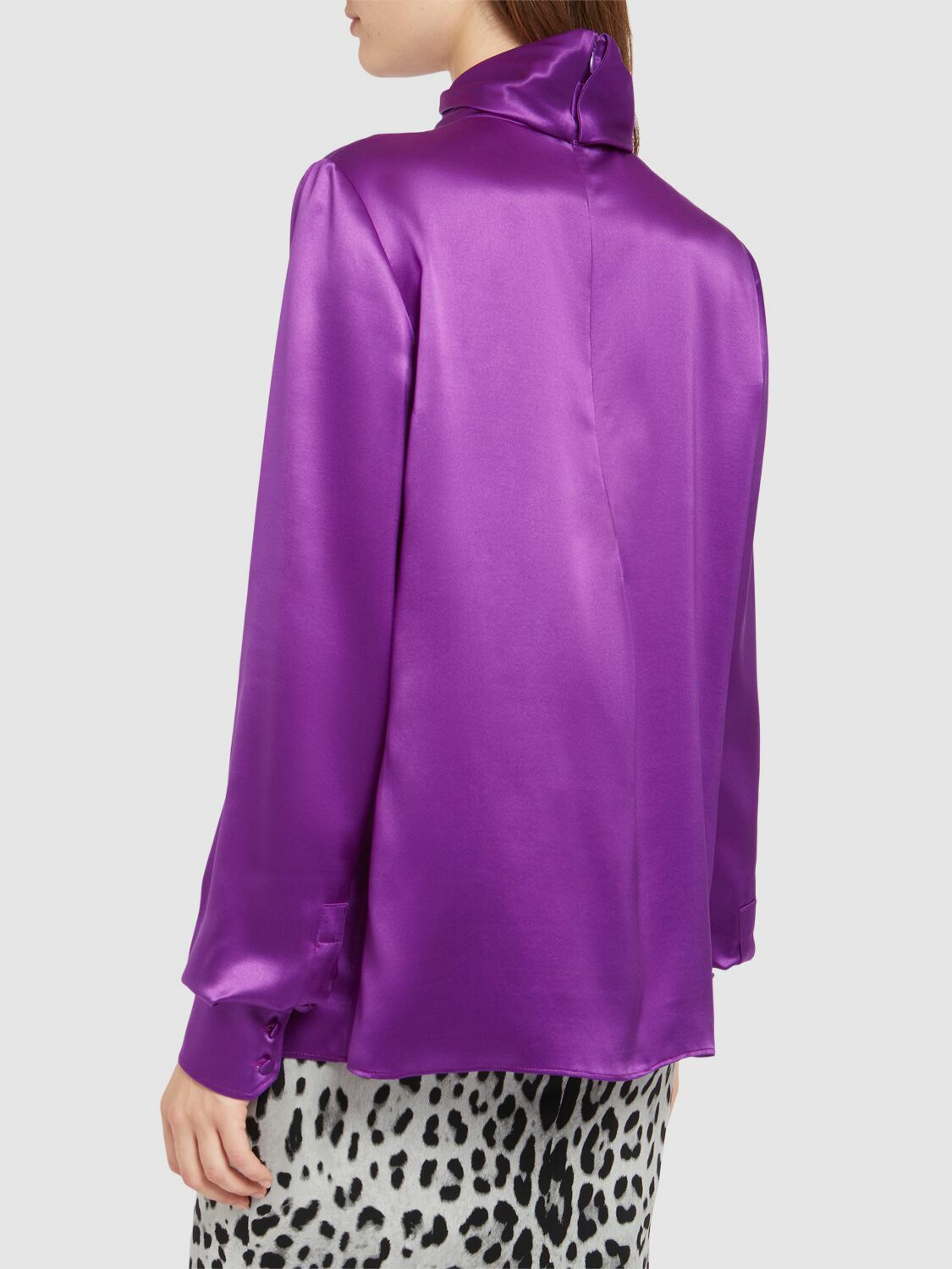 DOLCE & GABBANA Silk Satin Turtleneck Shirt Dolce & Gabbana