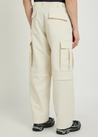 Vowels Zip off Wool-blend Cargo Trousers Off White
