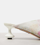 Loewe Toy floral brushed suede mules