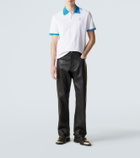 Versace Printed cotton piqué polo shirt