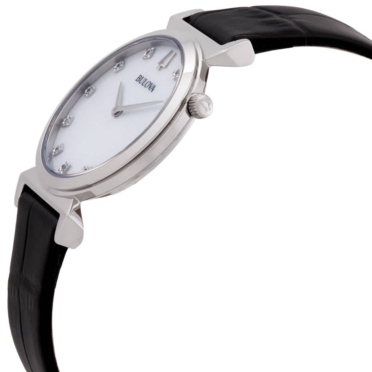 Bulova Quartz Crystal White Mother of Pearl Dial Ladies Watch 96P210