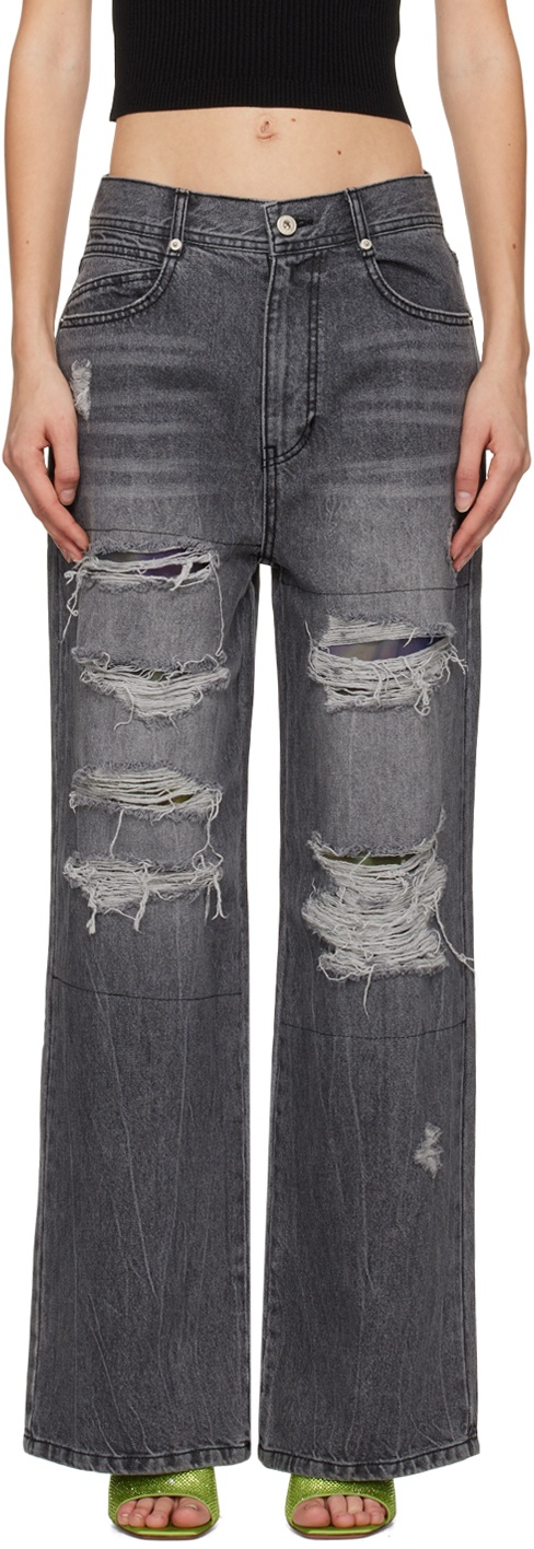 DRAE Gray Distressed Jeans