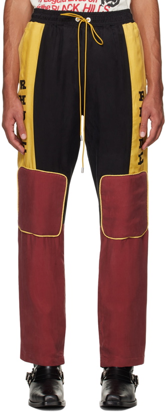 Photo: Rhude Yellow & Burgundy Paneled Trousers