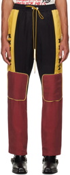 Rhude Yellow & Burgundy Paneled Trousers