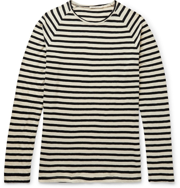 Photo: Nudie Jeans - Otto Striped Organic Cotton-Jersey T-Shirt - Neutrals