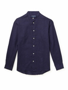 Frescobol Carioca - Jorge Grandad-Collar Linen Shirt - Blue