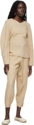 AMOMENTO Beige Knit Lounge Pants