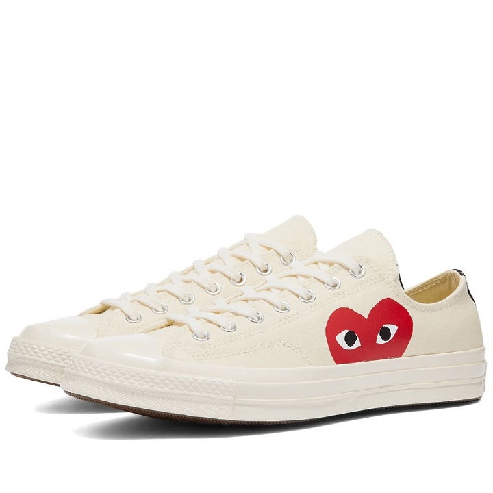 Photo: Comme des Garçons Play x Converse Chuck Taylor 1970s Ox Sneakers in Beige