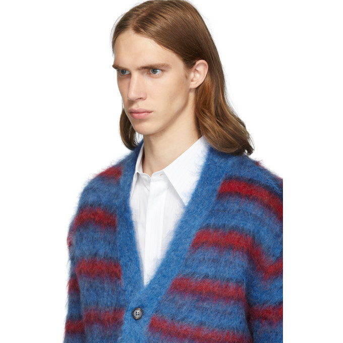 Marni Blue and Red Mohair Cardigan Marni Marni Blue and Red Mohair Cardigan Marni