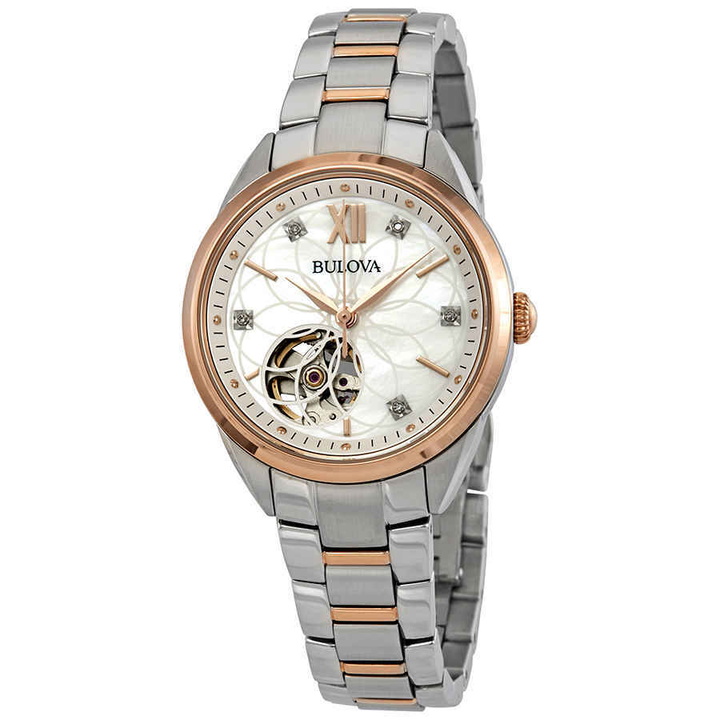 Photo: Bulova Classics Automatic Mother of Pearl Diamond Dial Ladies Watch 98P170