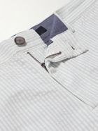 Club Monaco - Jax Slim-Fit Striped Cotton-Seersucker Shorts - Blue