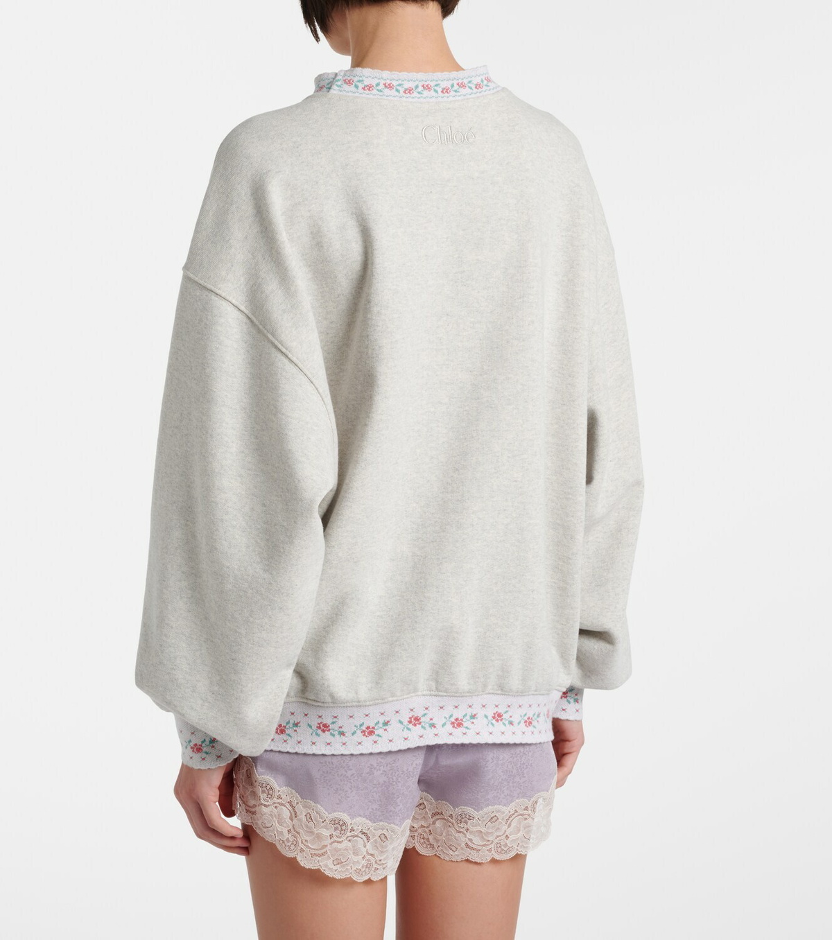 Chloé Embroidered cotton jersey sweatshirt