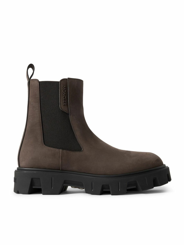 Photo: Moncler - Peak City Nubuck Chelsea Boots - Brown