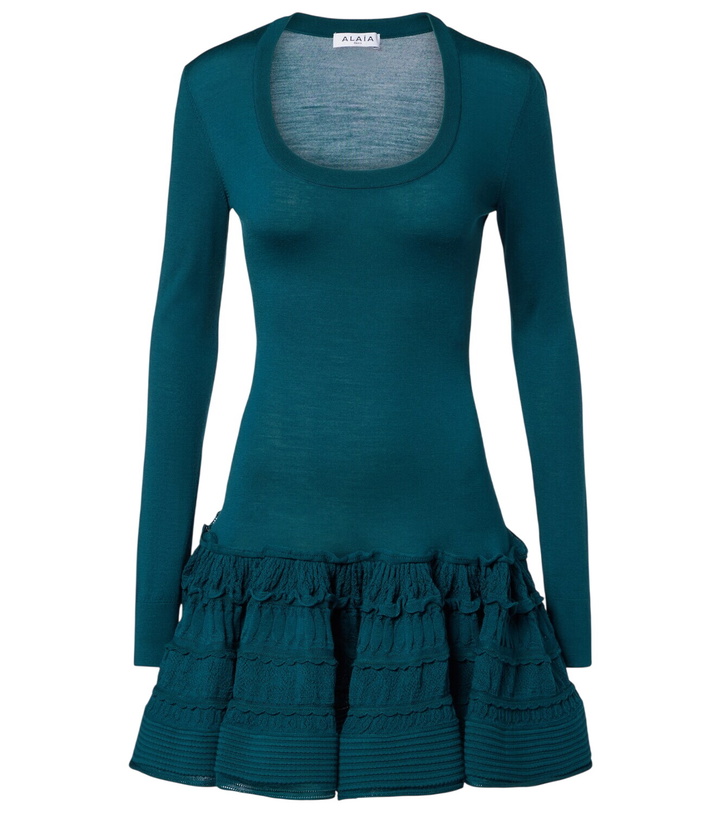 Photo: Alaïa Ruffled wool-blend minidress