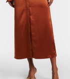 Galvan Hock gathered satin midi dress