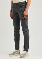 7 For All Mankind Slimmy Luxe Performace+ Tapered Stretch-cotton Chinos Grey