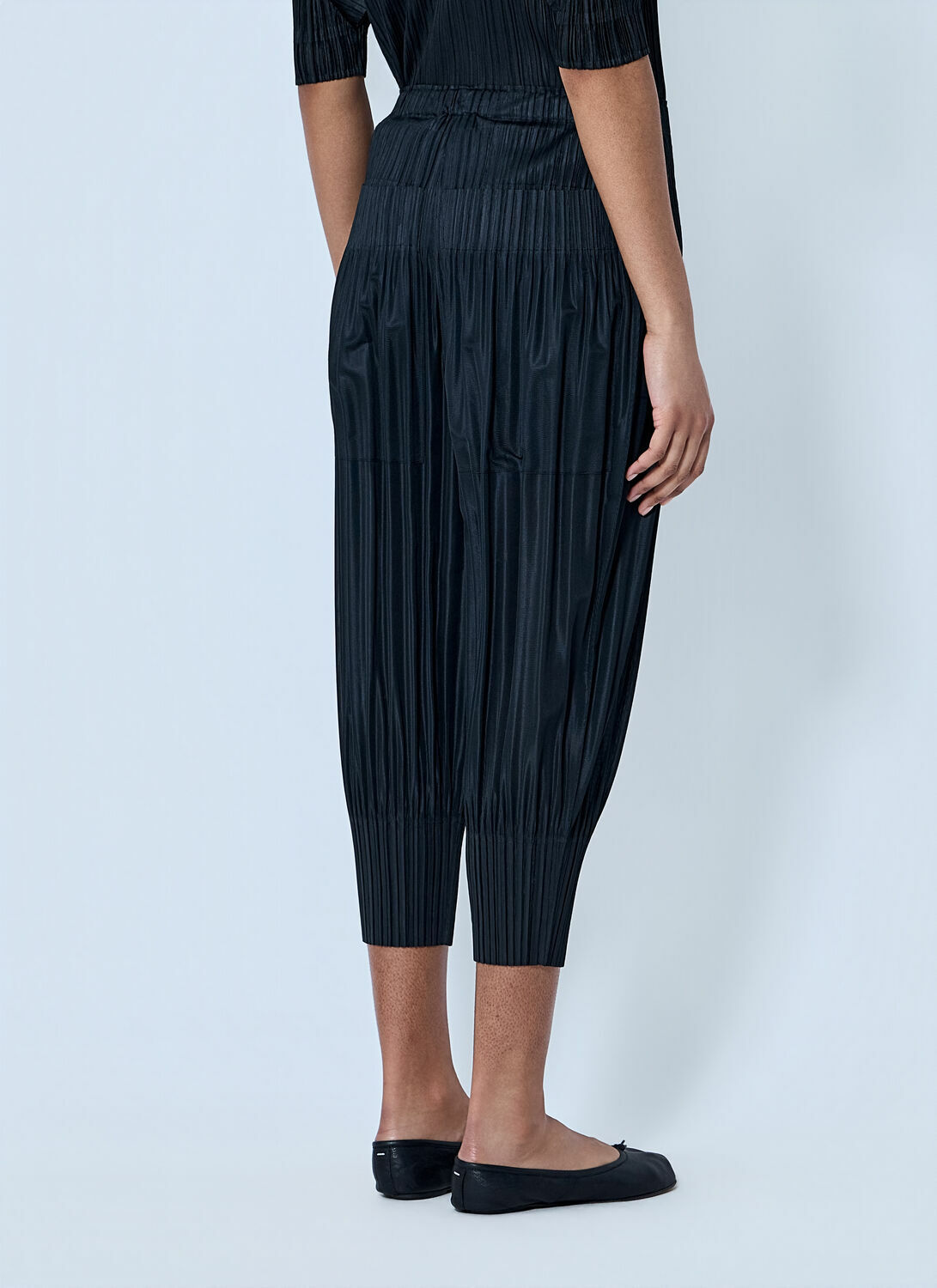 Pleats Please Issey Miyake Pleated Cropped Trousers