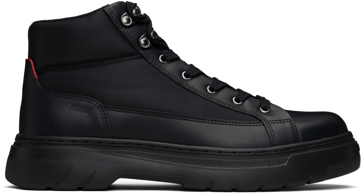 Hugo Black Lace-Up Boots