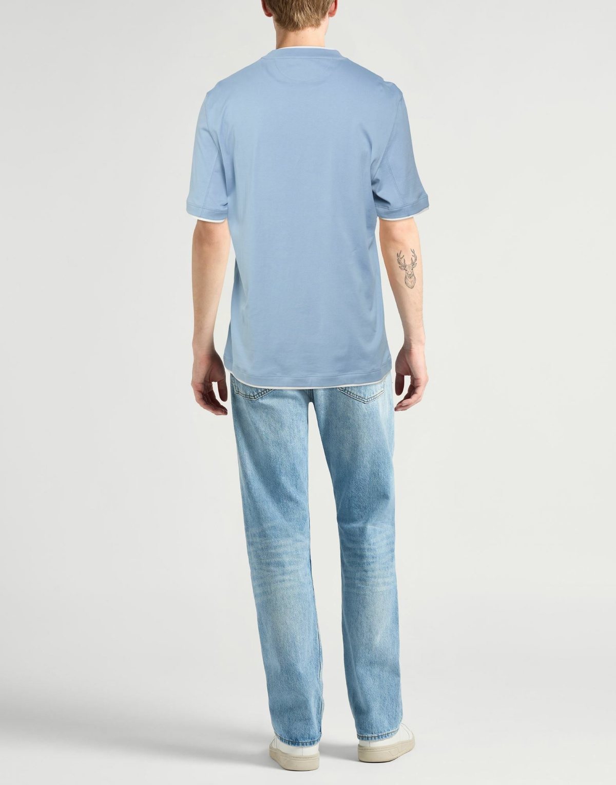 Brunello Cucinelli Mens T-shirt in Light blue