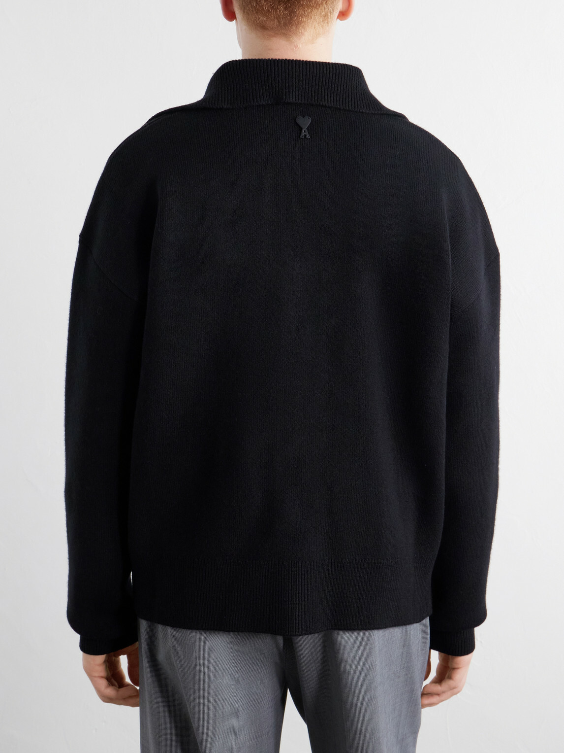 AMI PARIS - Logo-Appliquéd Merino Wool Cardigan - Black