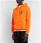 Flagstuff - Printed Fleece-Back Cotton-Blend Jersey Hoodie - Orange