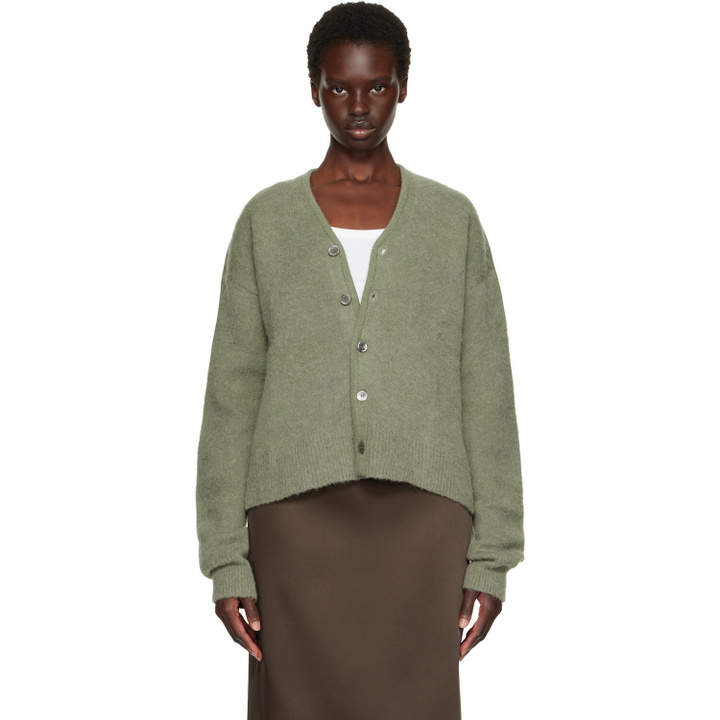 Photo: TONYWACK Greem Brushed Mohair V-neck Cardigan