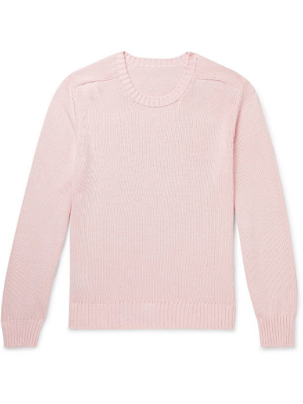 Photo: Anderson & Sheppard - Slim-Fit Cotton Sweater - Pink