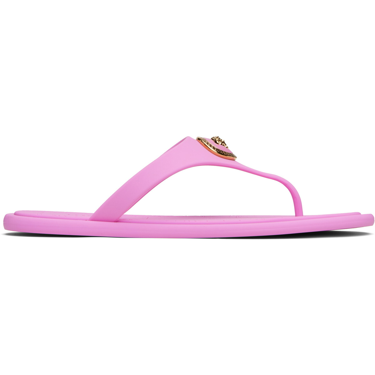 Versace Pink Alia Rubber Flat Sandals