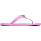 Versace Pink Alia Rubber Flat Sandals