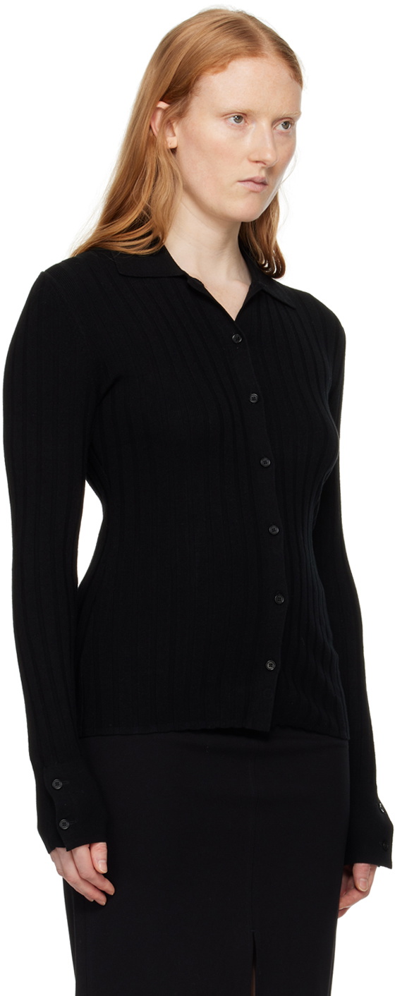 Filippa K Black Spread Collar Cardigan