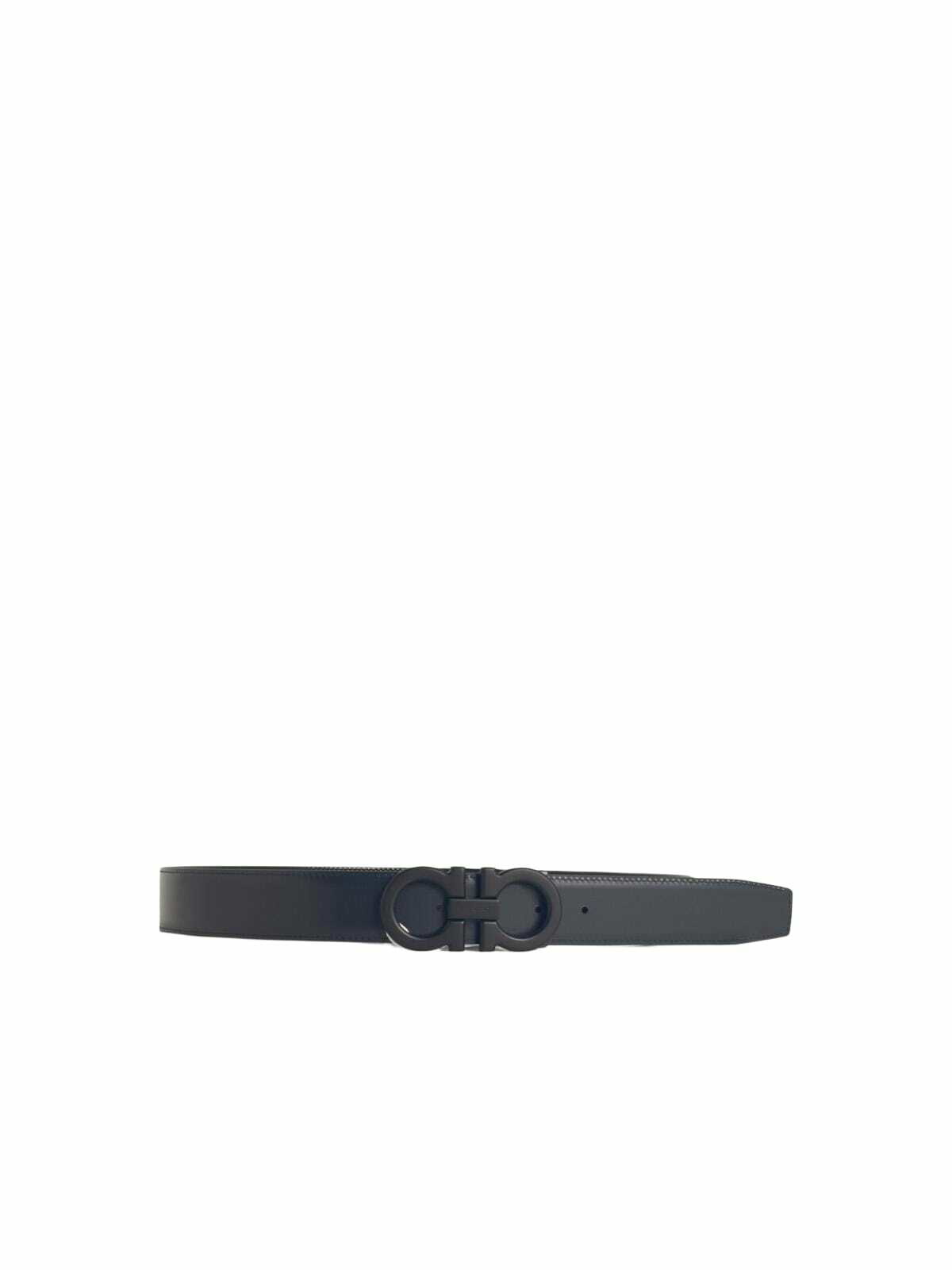 Ferragamo Midnight Blue Leather Reversible Belt Salvatore