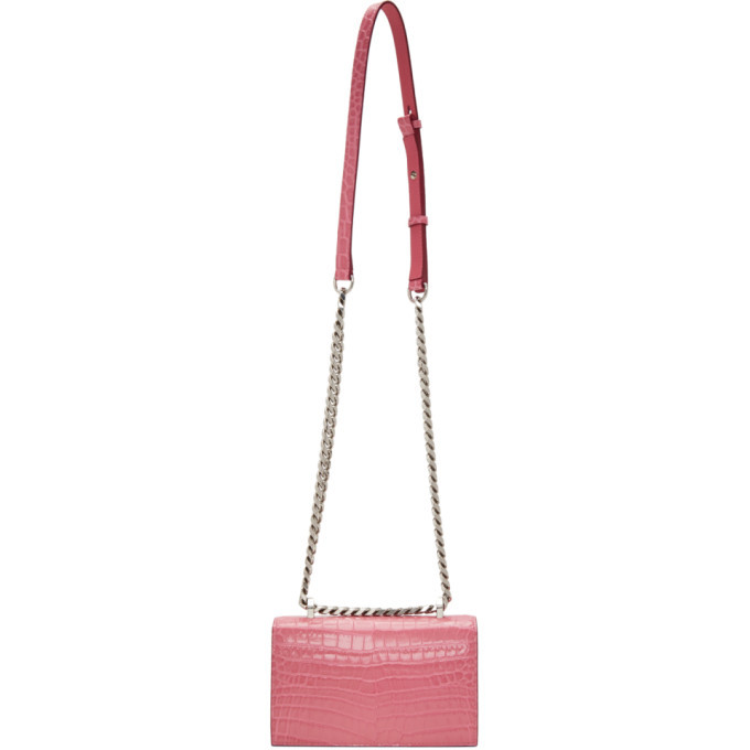 Alexander McQueen Jewelled Crocodile-Embossed Shoulder Bag