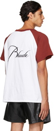 Rhude Red & White Raglan Logo T-Shirt