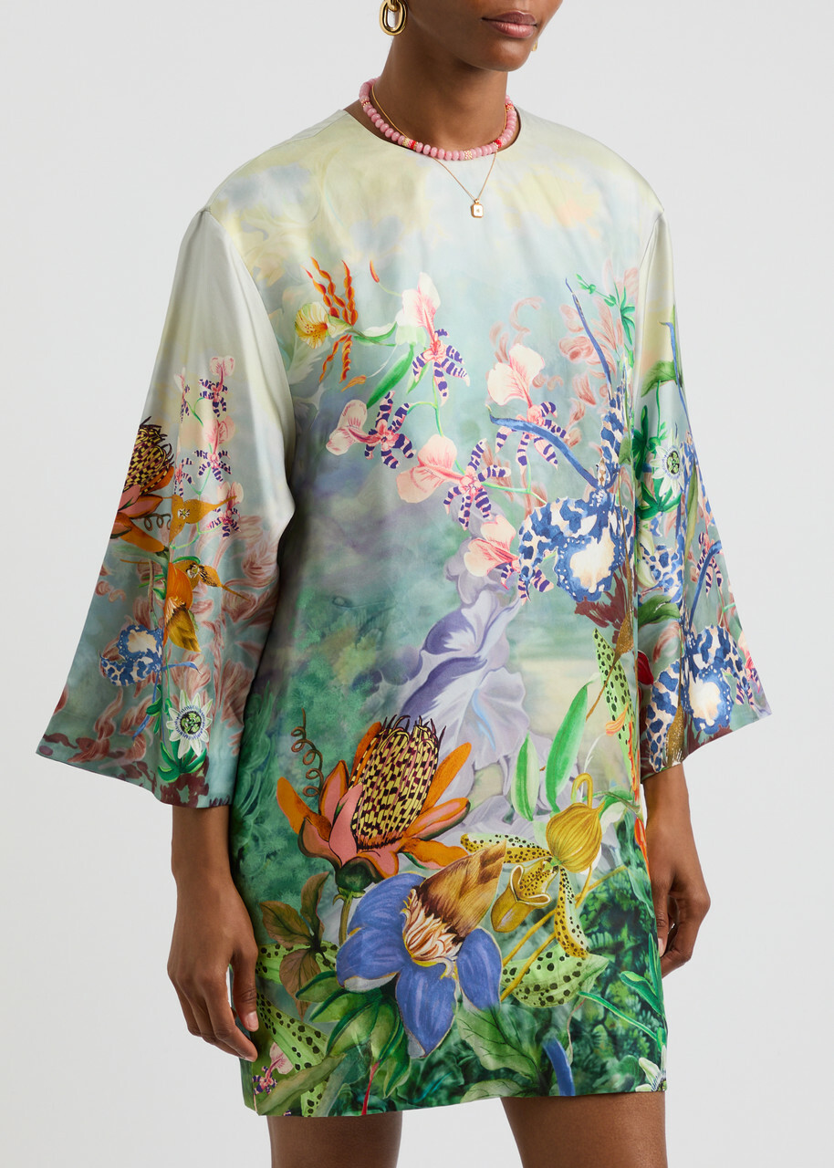 Alemais Mirage Printed Silk-satin Mini Dress Multicoloured ALMAIS