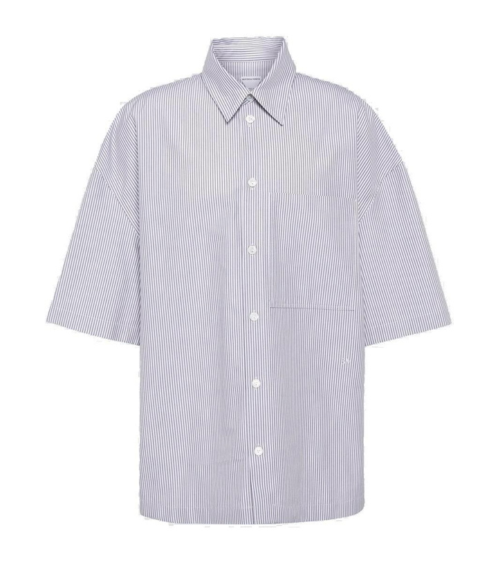 Photo: Bottega Veneta Embroidered striped cotton shirt