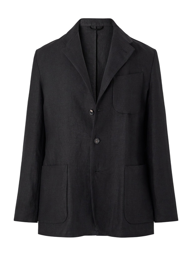 Photo: Saman Amel - Nehru Linen Jacket - Black