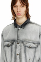 Diesel Trucker jacket in soft skeleton denim - Denim Jackets - Unisex - Grey