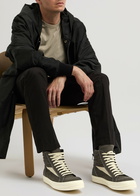 Rick Owens Vintage Panelled Nubuck Hi-top Sneakers Grey
