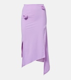 Coperni Floral-appliqué jersey midi skirt