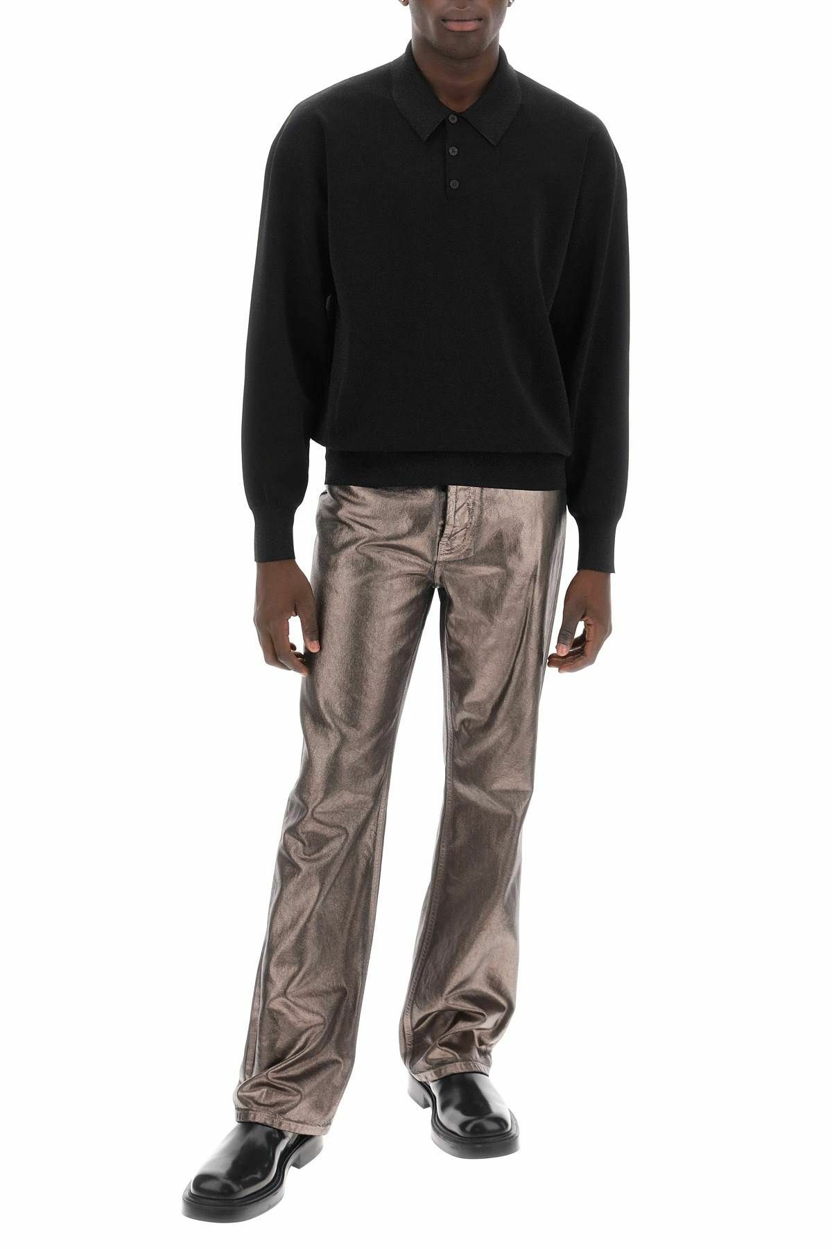 FERRAGAMO metallic denim jeans Silver