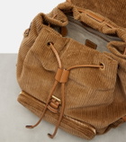 Miu Miu Leather-trimmed corduroy backpack
