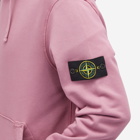 Stone Island Men's Cotton Fleece Garment Dyed Hoodie in Rose Quartz