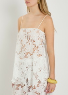 Solaqua Camilla Mini Embroidered Guipure-lace top White